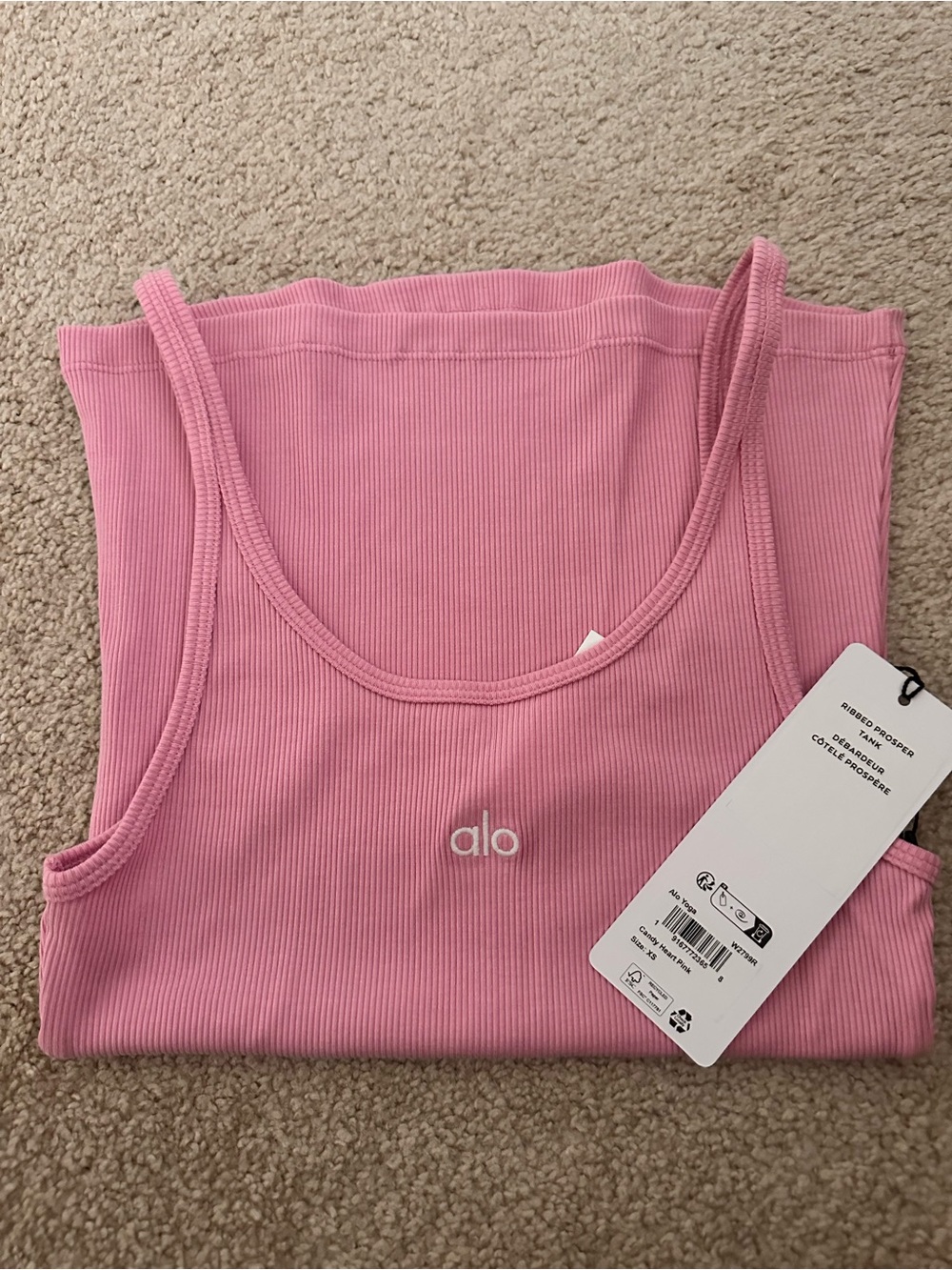 🆕 Alo Ribbed Pink Tank Top 🆕
